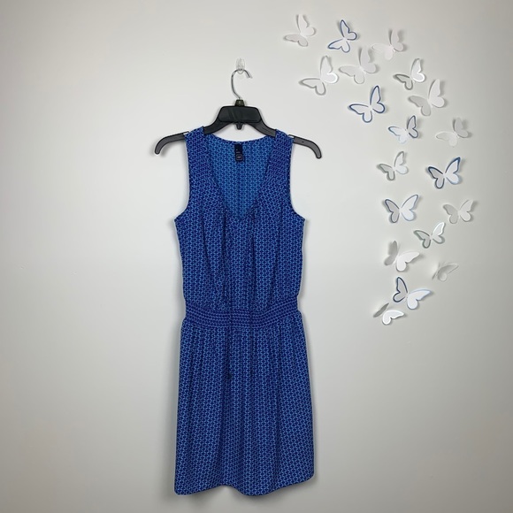 GAP Blue Print Sleeveless Smock Dress - Picture 2 of 9
